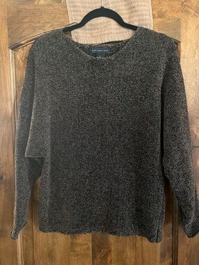 Joan Vass Charcoal Black Crewneck Sweater